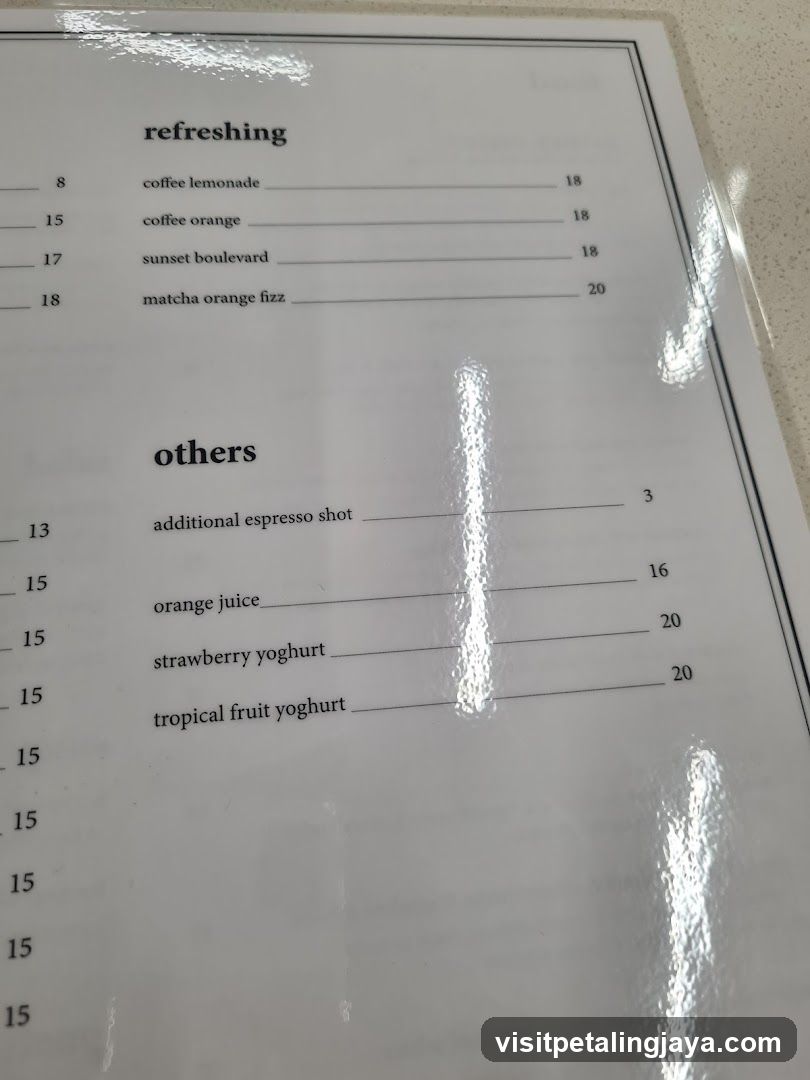 Coffee Shop Menu