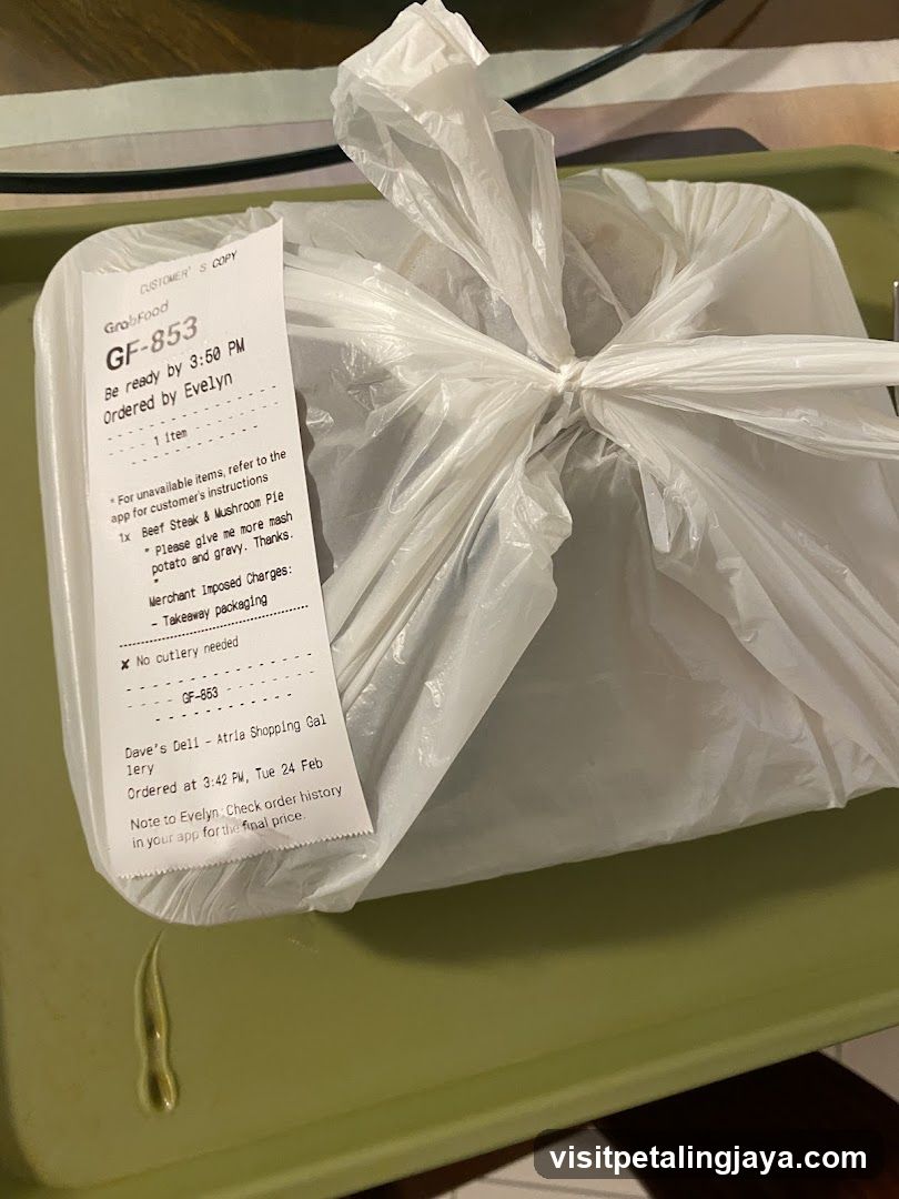 Takeout Order Receipt and Bag