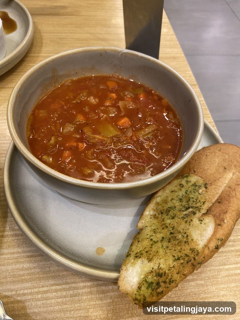 Soup and Garlic Bread