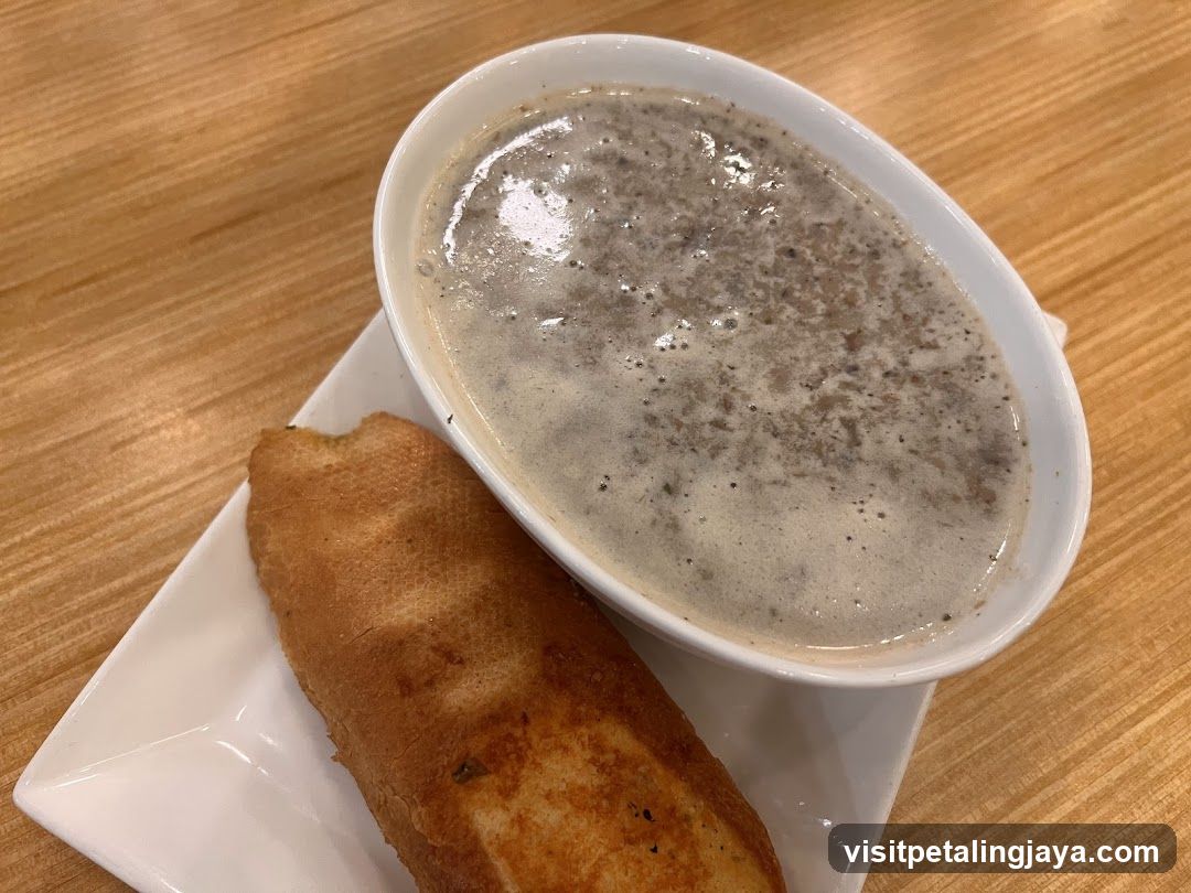 Creamy Soup with Fried Breadstick