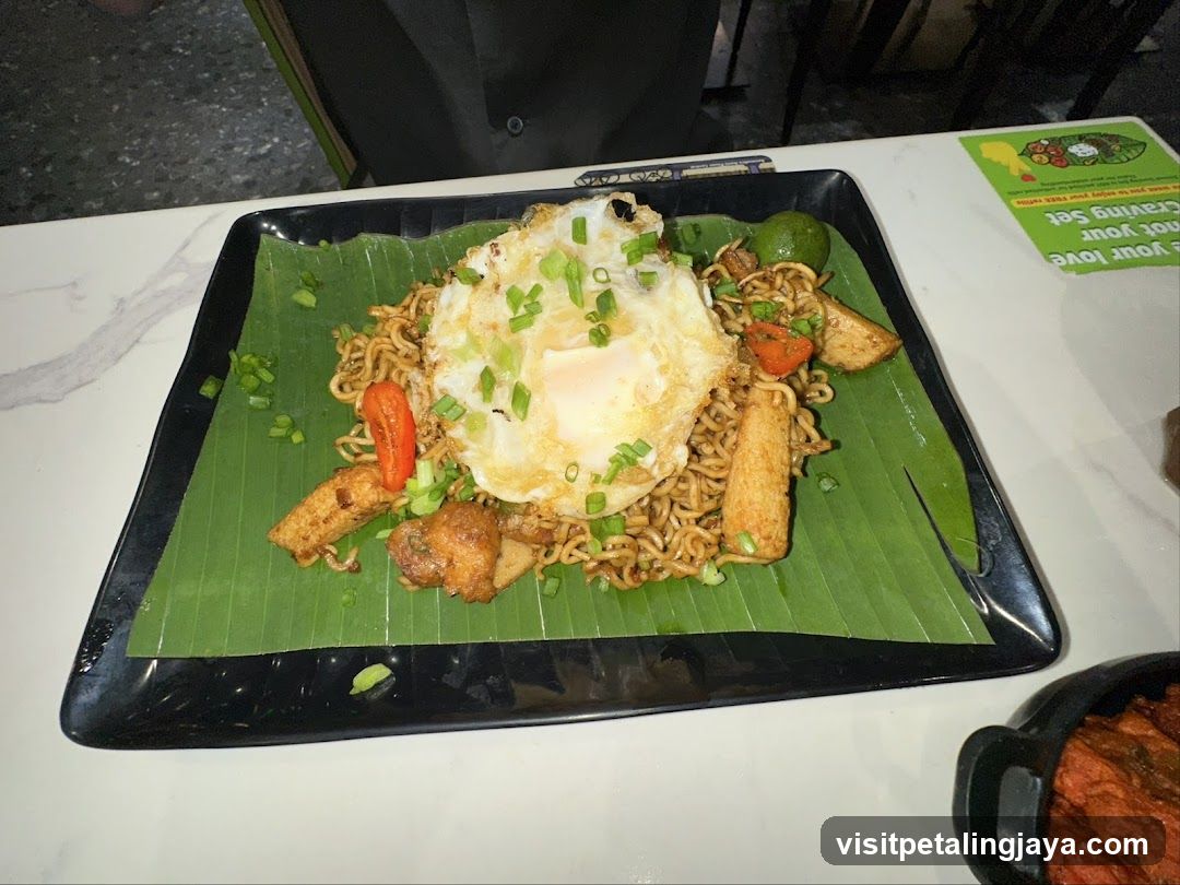 Noodle Dish with Fried Egg