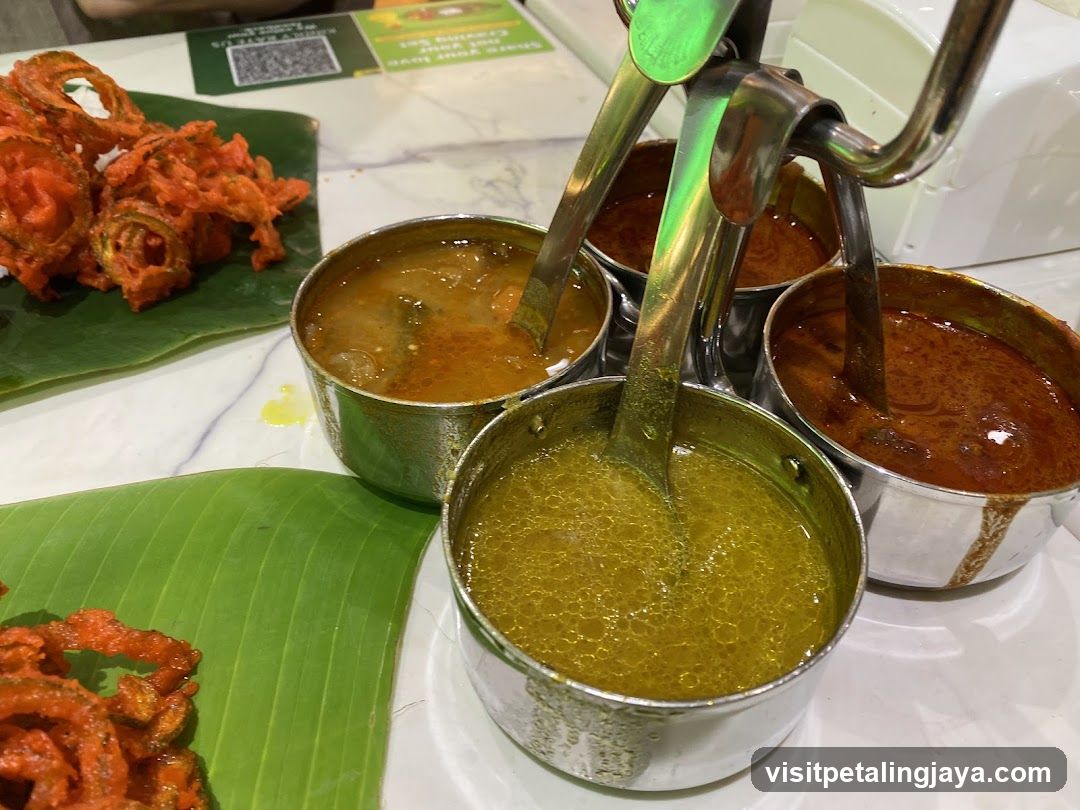 Indian Curry and Fritters Display