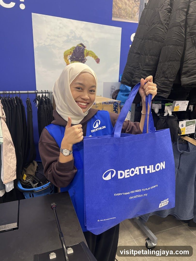 Decathlon Store Interior with Staff Member
