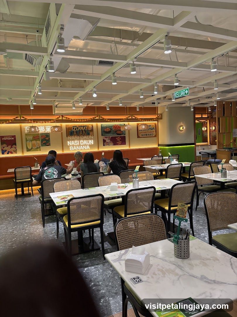 Restaurant Interior with Dining Tables and Decorative Wall Art