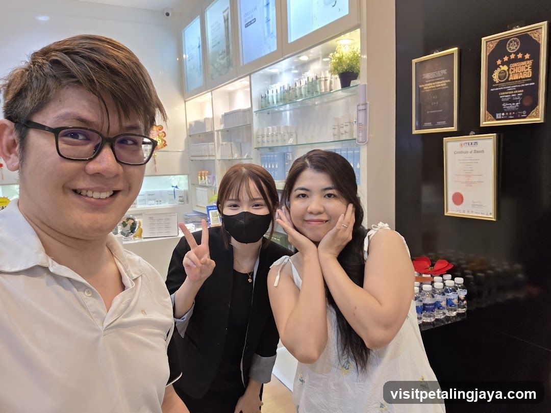 Beauty Salon Interior with Staff and Customers