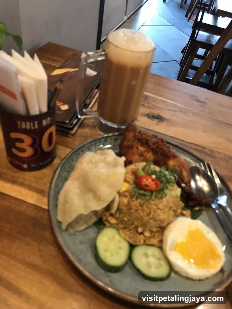 Fried Rice Meal with Latte