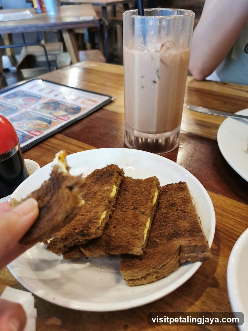 Toast and Iced Coffee at Cafe