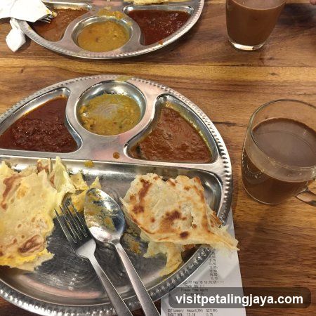 Thali Meal with Flatbread and Chutneys