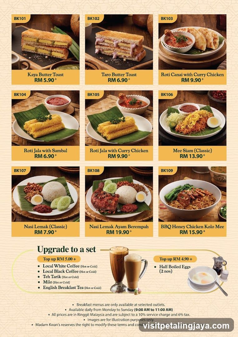Madam Kwan's Menu