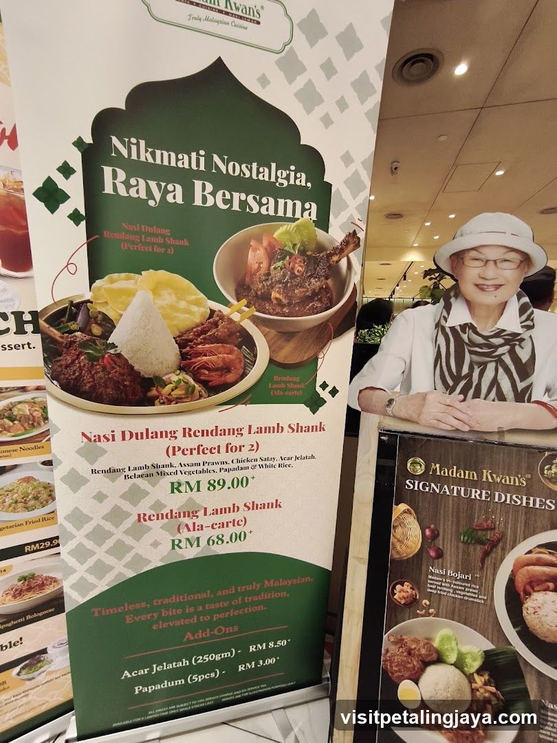 Madam Kwan's Raya Menu Display