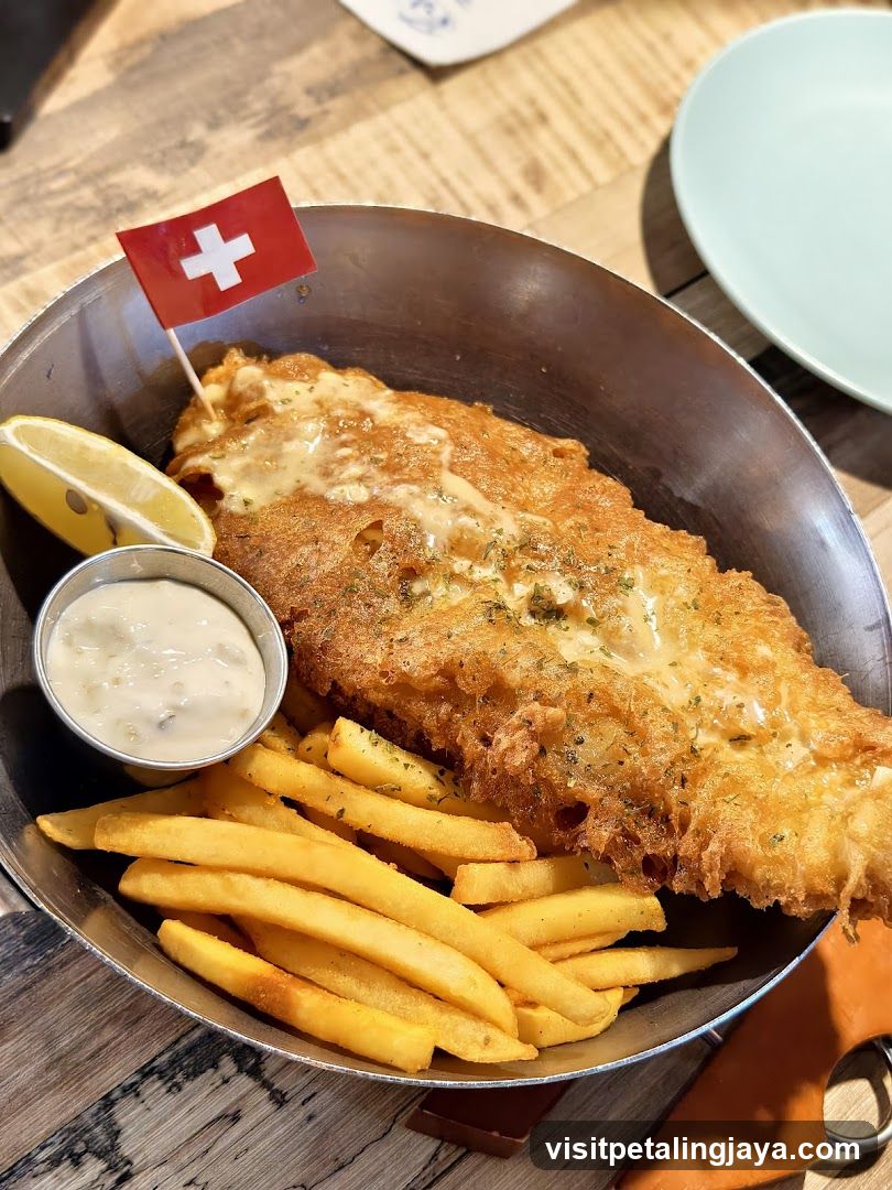 Fish and Chips with Swiss Flag