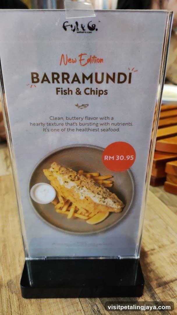 Barramundi Fish & Chips Menu Stand