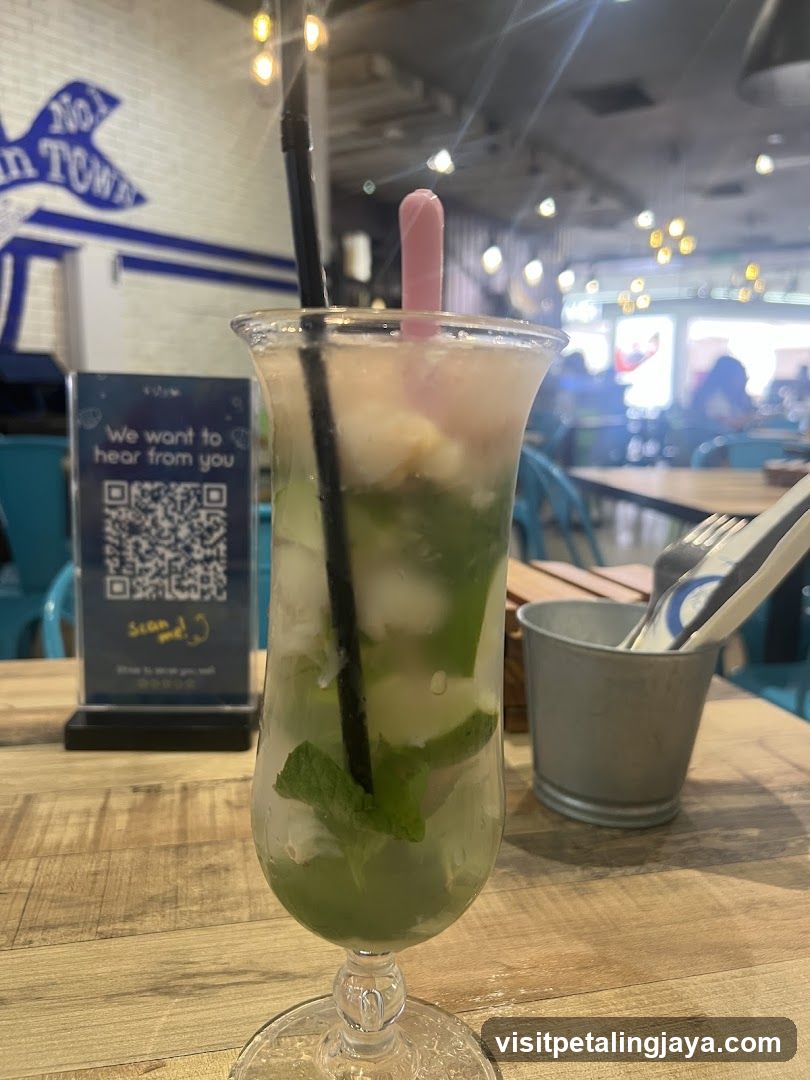 Minty Drink at Cafe Interior