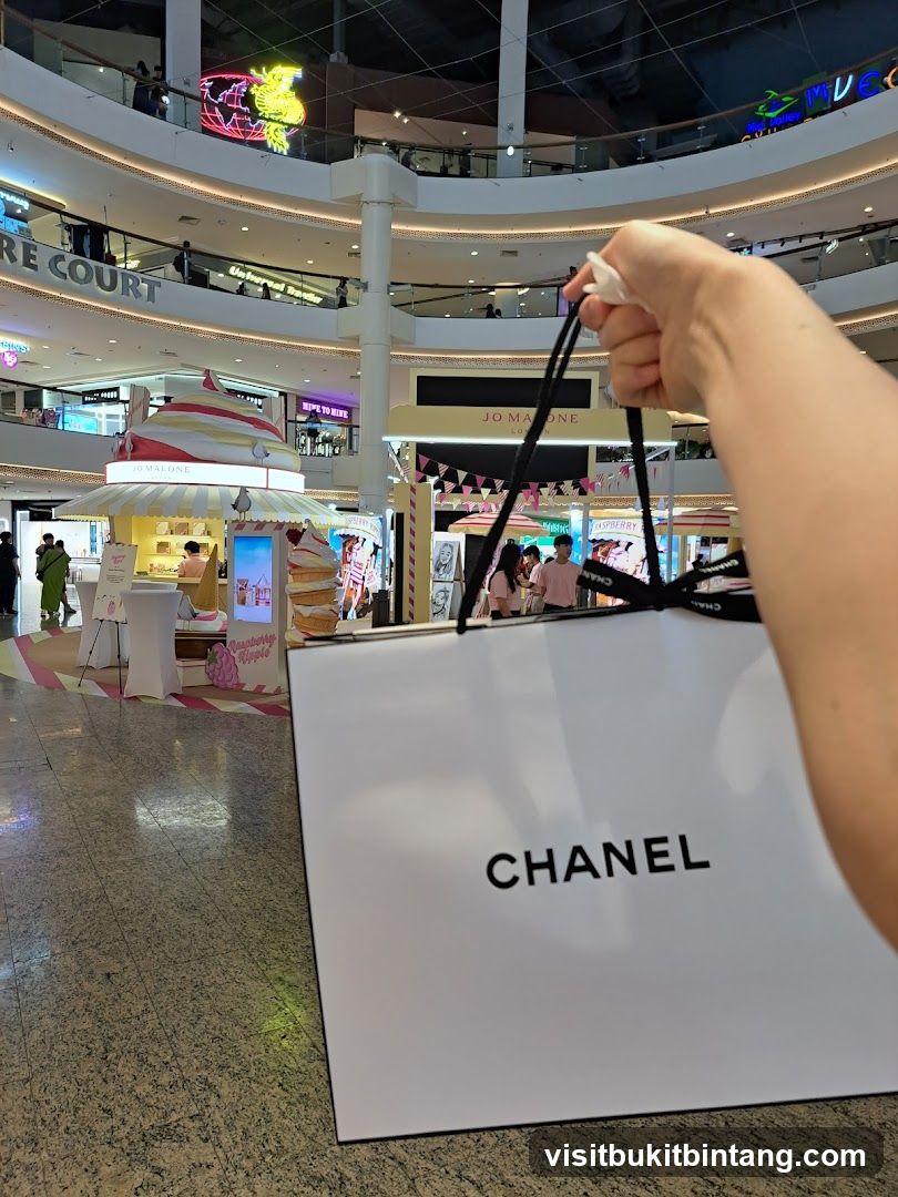 Chanel shopping bag in a mall