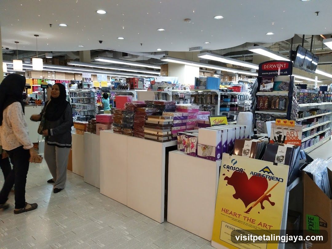 Interior of a retail store with product displays and customers