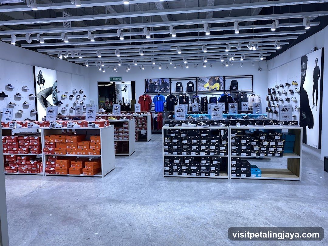 Shoe Store Interior with Sale Signs