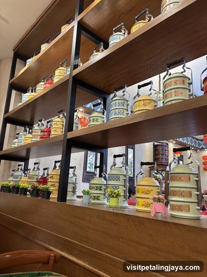 Shelves of Traditional Chinese Food Containers