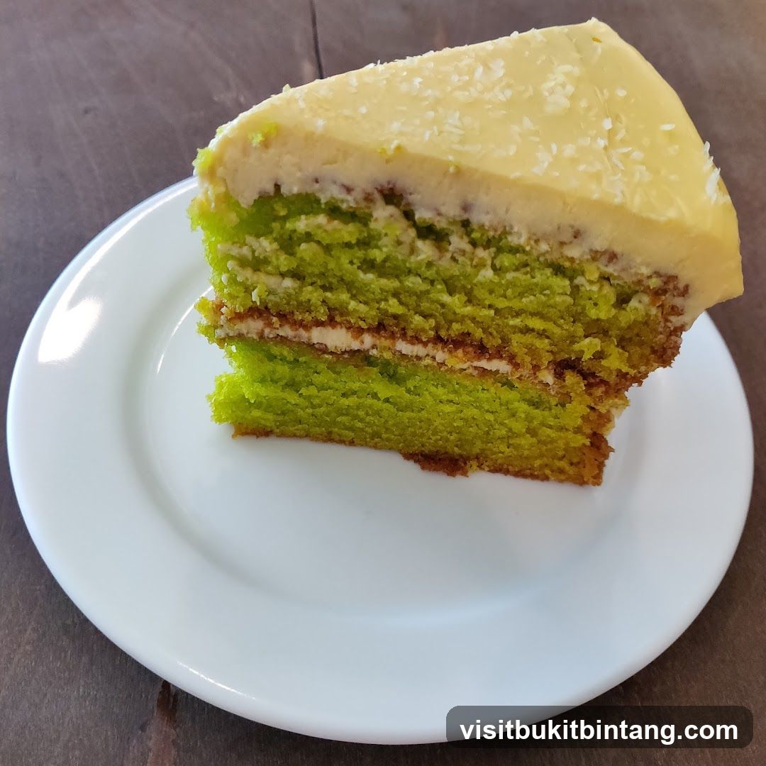 Slice of Green Layer Cake