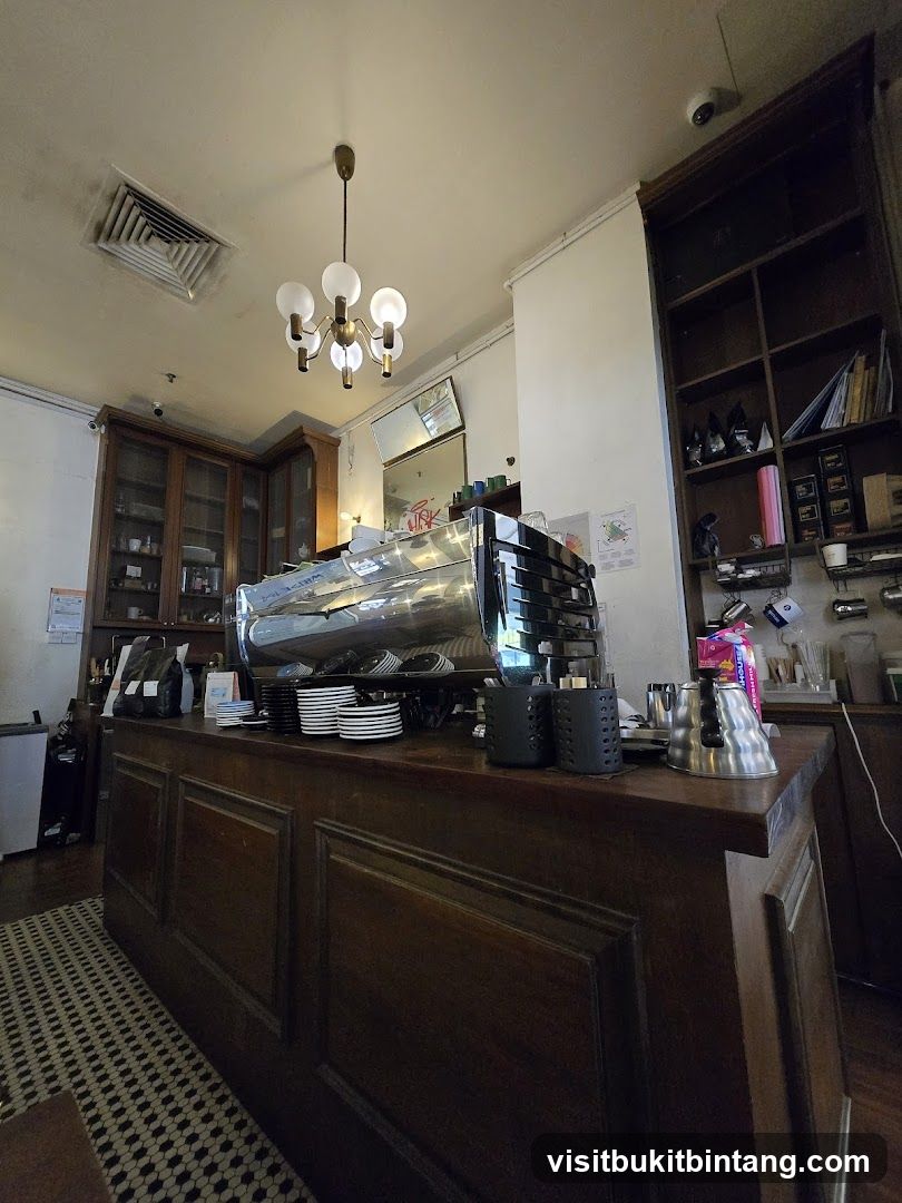 Coffee shop interior with espresso machine
