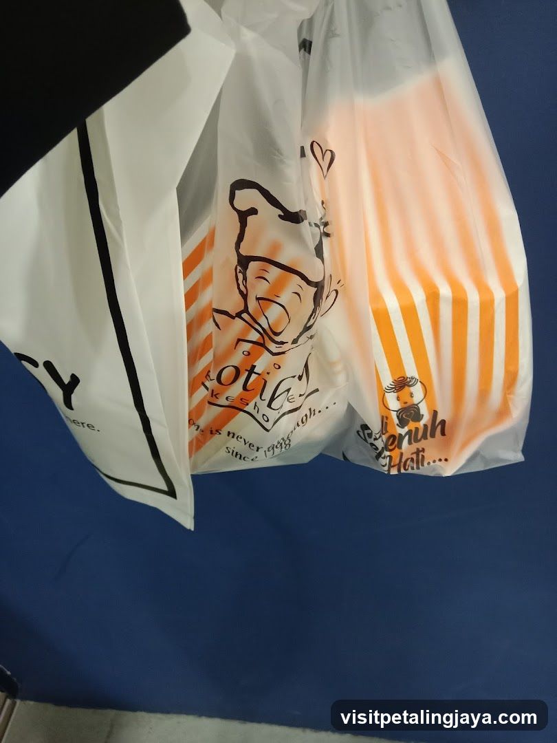 Plastic bags with cartoon chef logo
