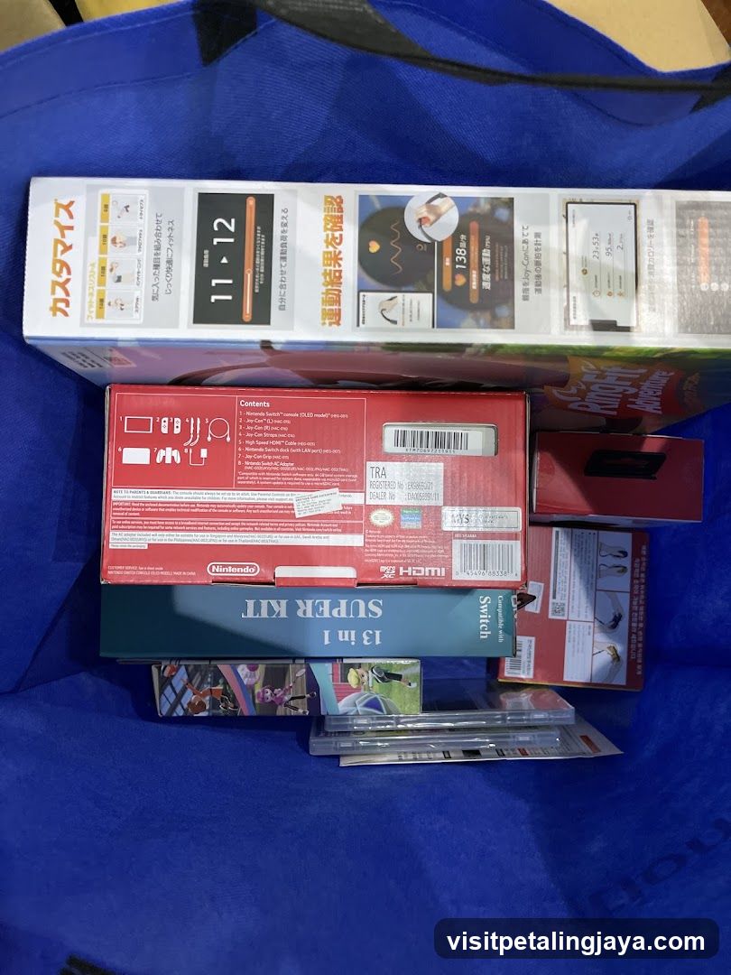 Product Boxes in Blue Bag