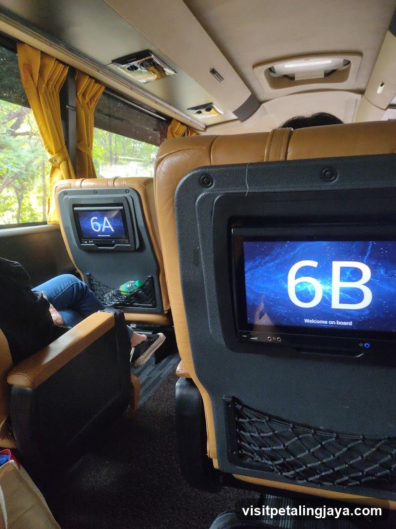 Bus Interior with Entertainment Screens