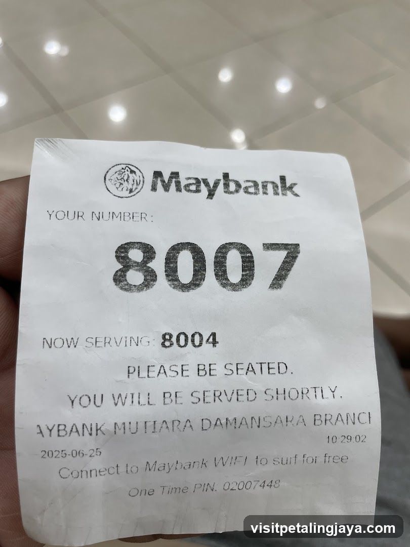 Maybank Queue Number Receipt