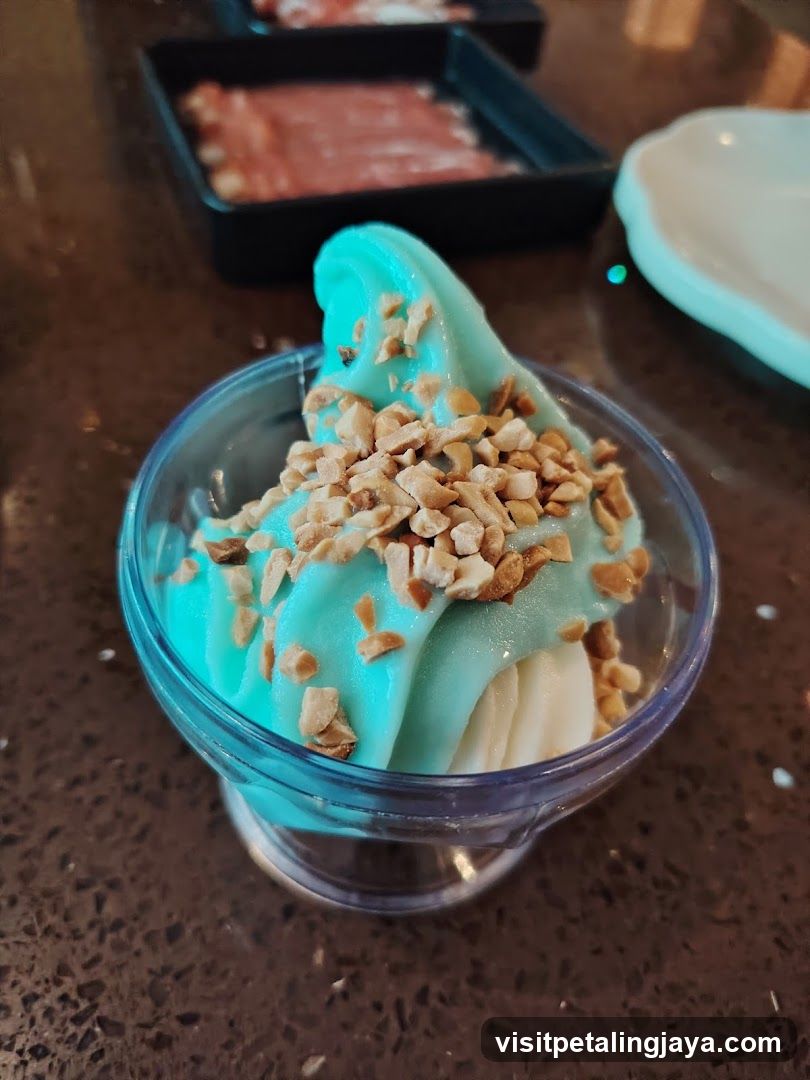 Blue Dessert with Nuts