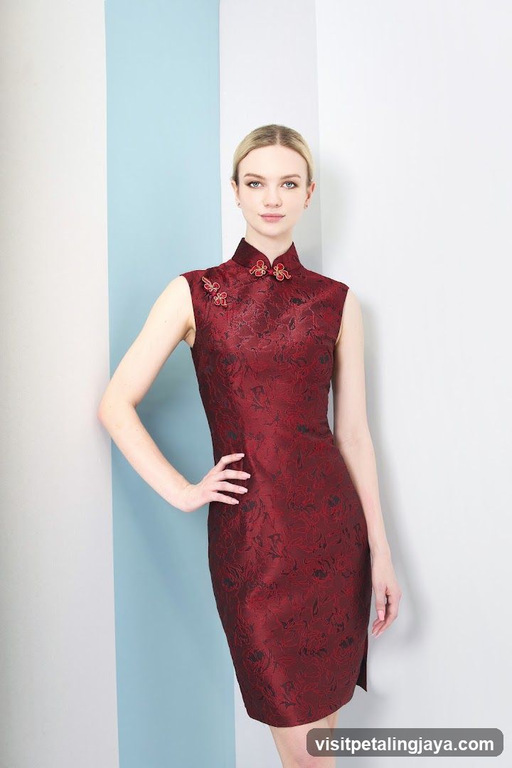 Woman in Red Chinese Dress