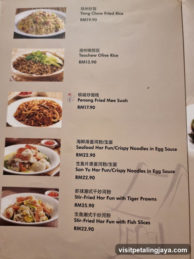 Fried Rice and Noodles Menu