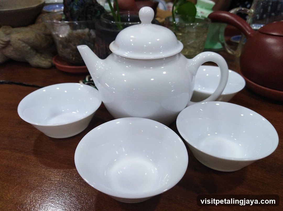 White Teapot and Cups Set