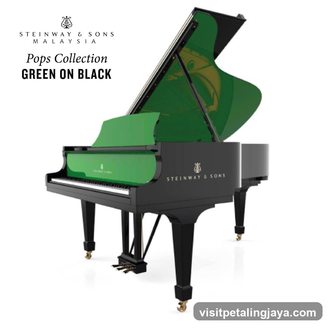 Steinway & Sons Pops Collection Green on Black Grand Piano