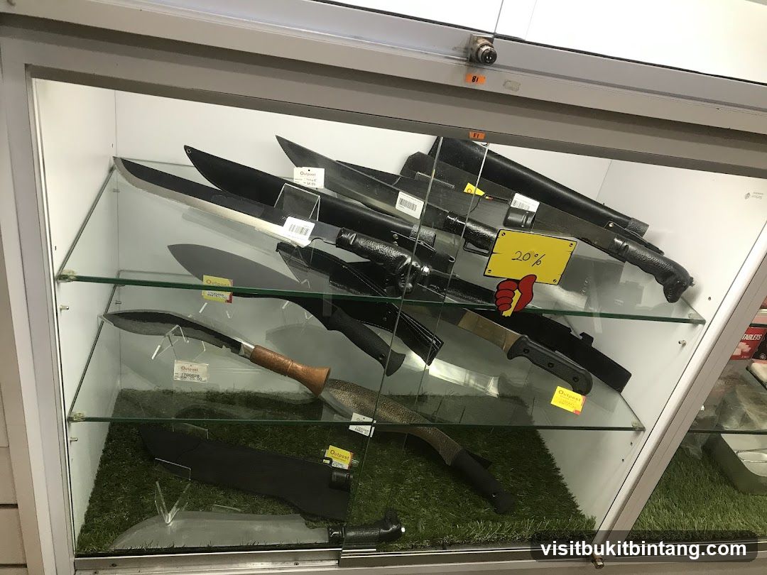 Display Case with Swords and Knives