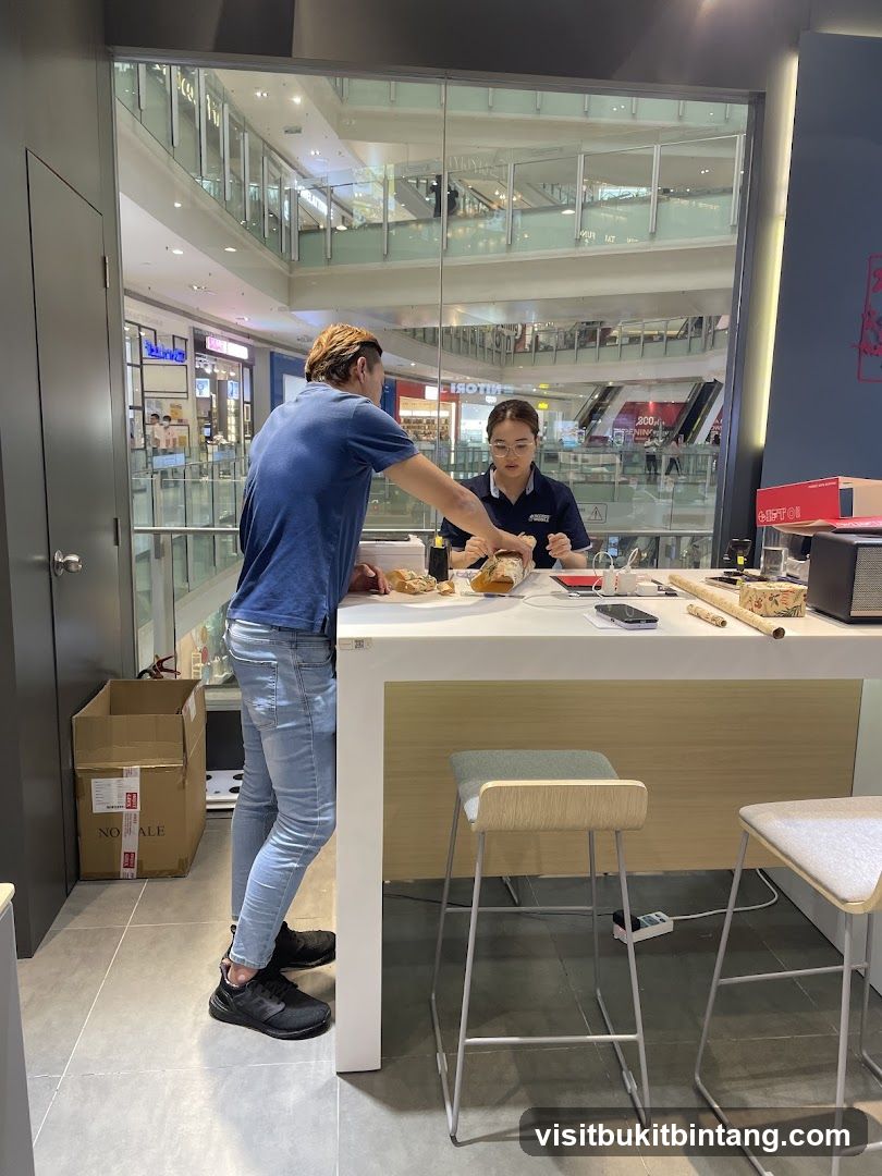 Staff preparing items at a counter