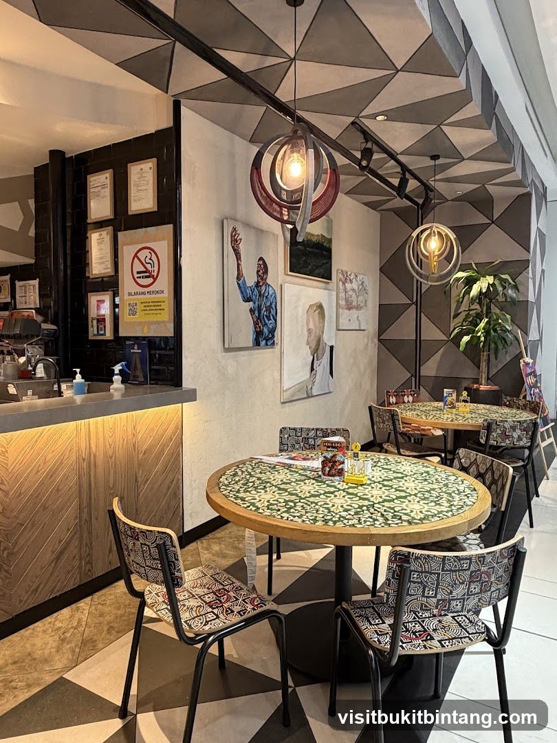 Restaurant Interior with Artwork and Seating