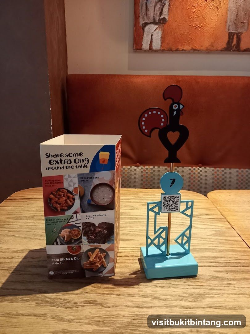 Table Display with Menu and Table Number