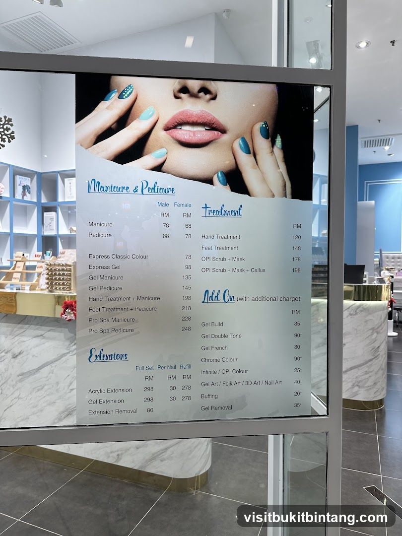 Manicure & Pedicure and Treatment Menu