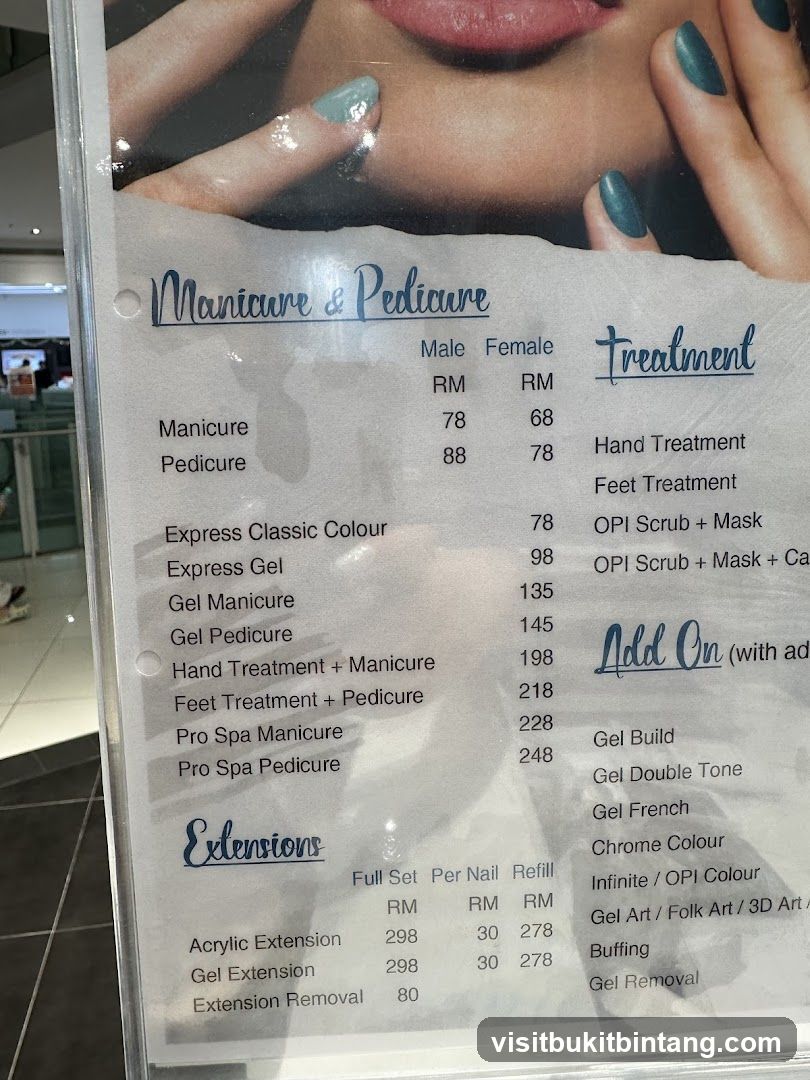 Manicure & Pedicure Menu