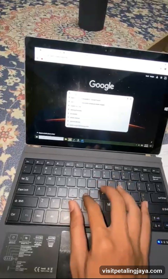 Google Search on Laptop