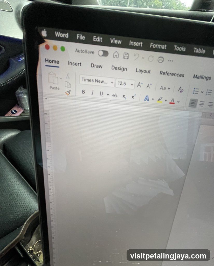Microsoft Word Document on Laptop Screen