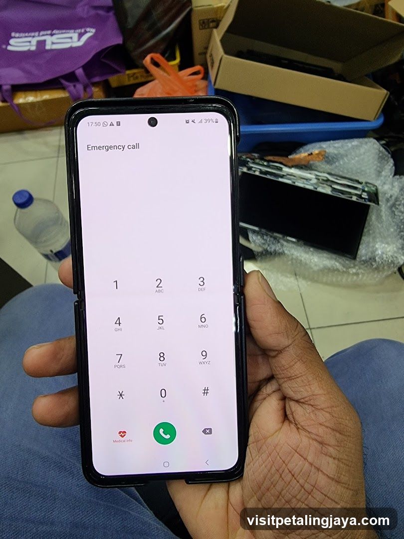 Phone Displaying Emergency Call Screen