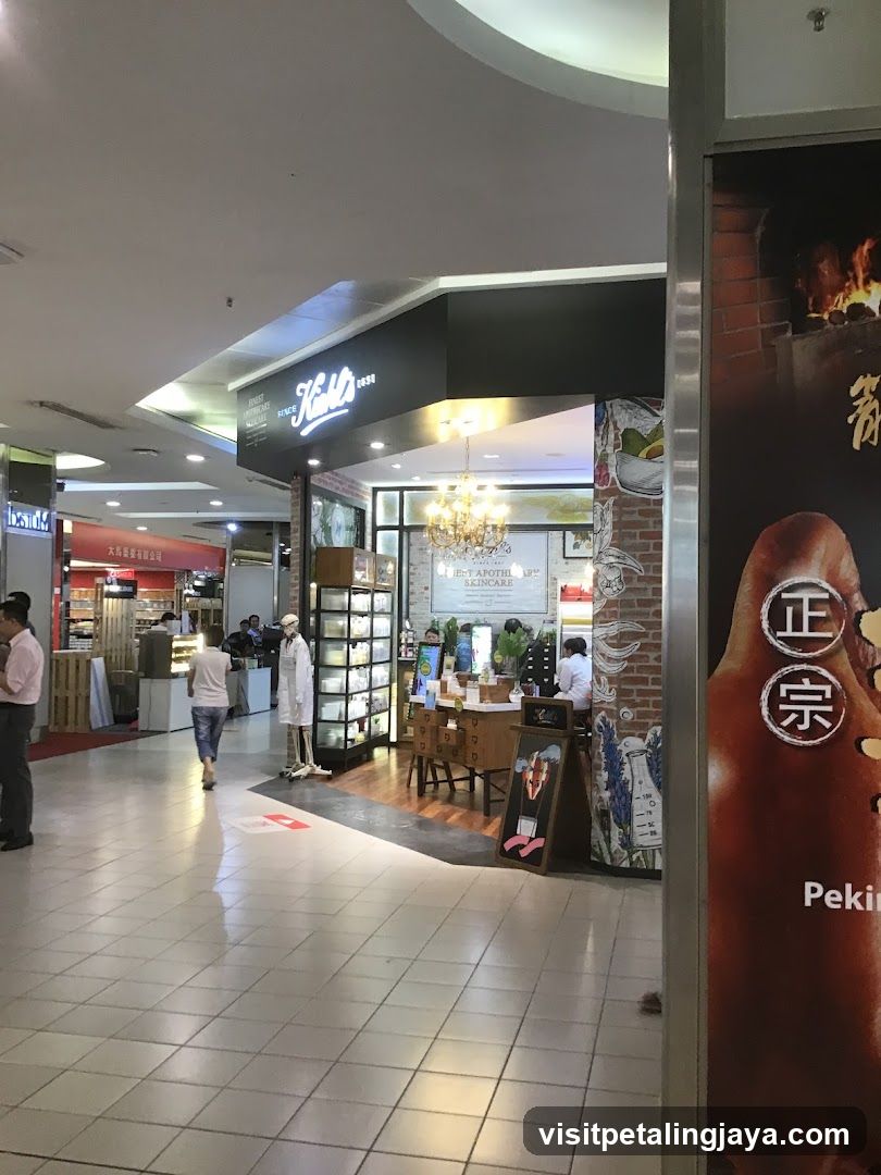 Shopping Mall Interior with Storefronts