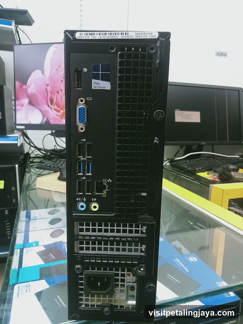 Computer Tower Back View in Shop