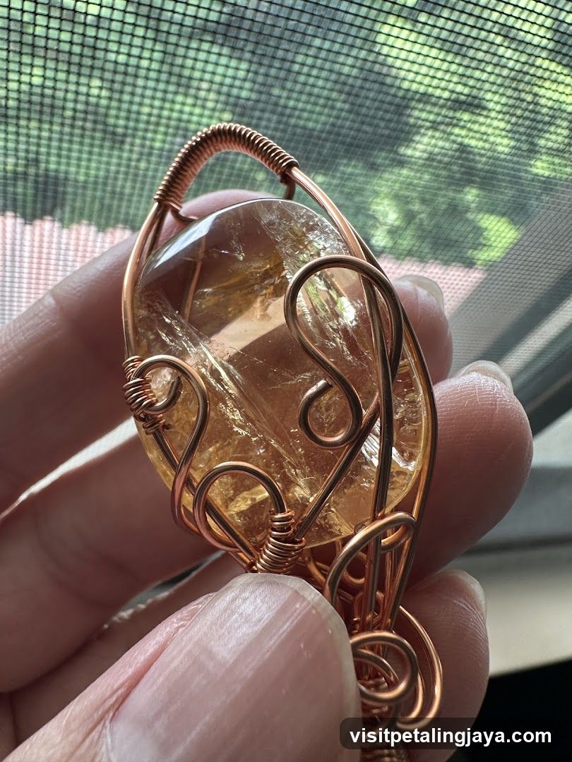 Wire-wrapped Citrine Pendant