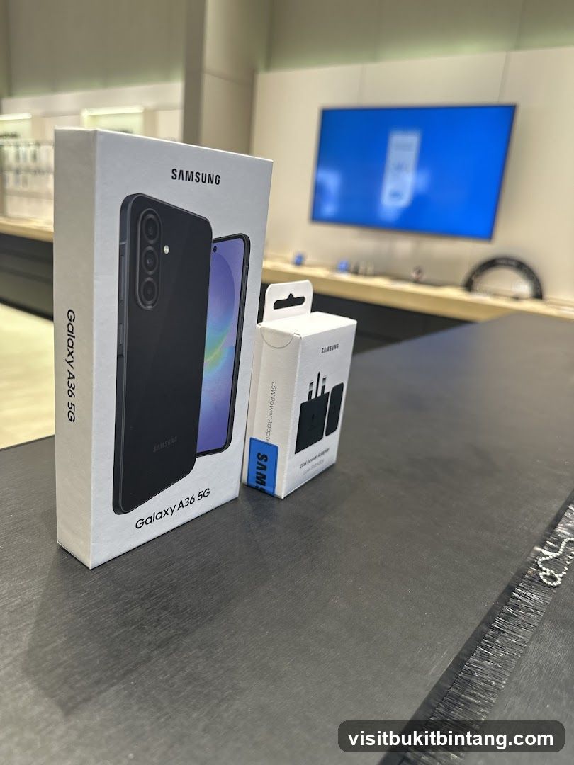 Samsung Galaxy A36 5G and Power Adapter