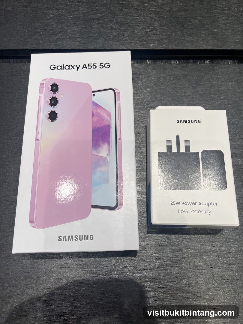 Samsung Galaxy A55 5G and Power Adapter