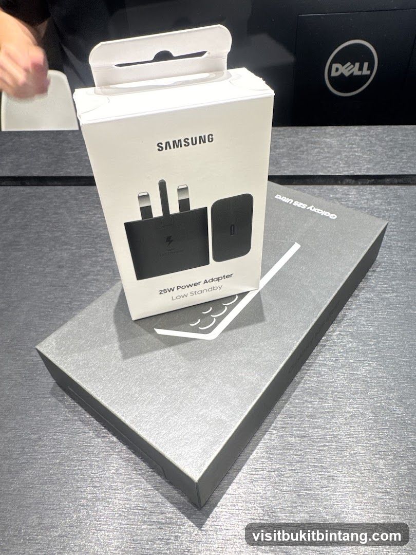 Samsung Power Adapter and Galaxy S23 Ultra Box