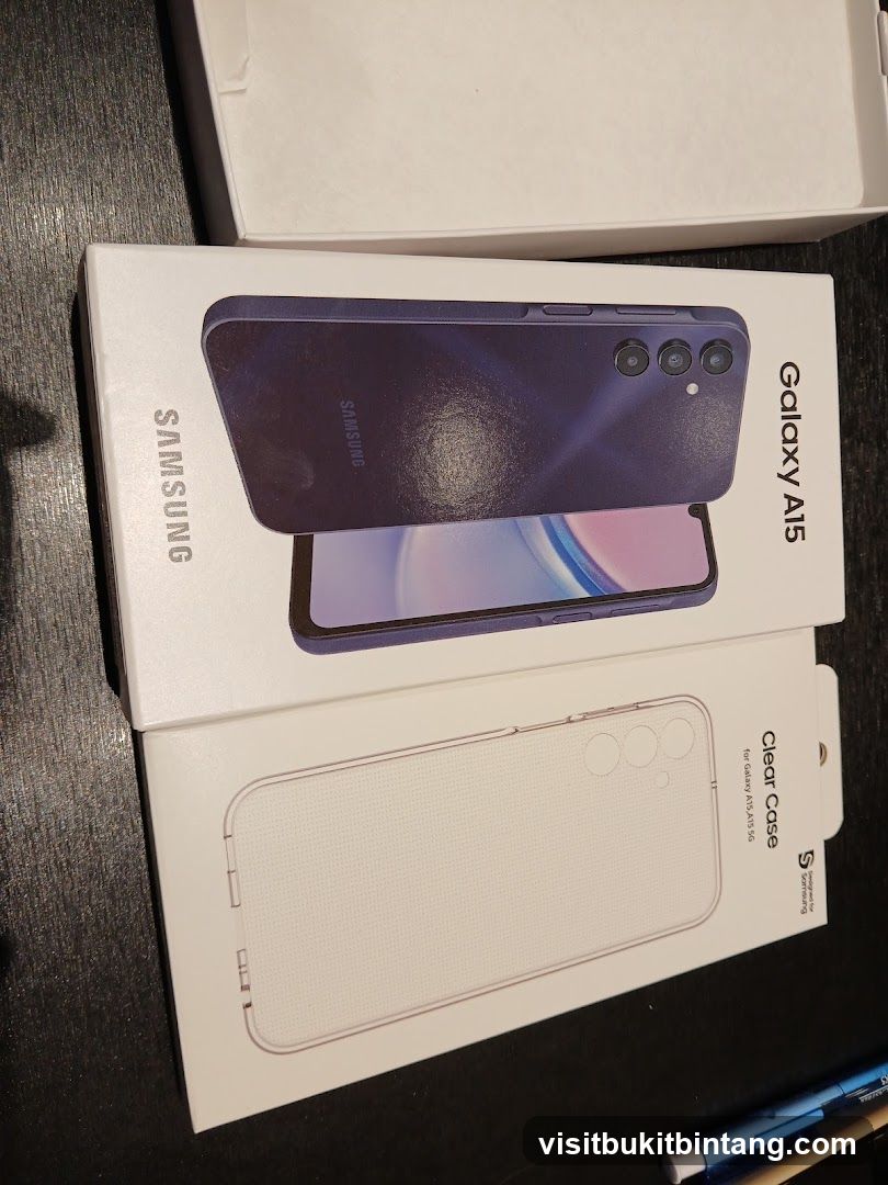 Samsung Galaxy A15 Phone and Clear Case