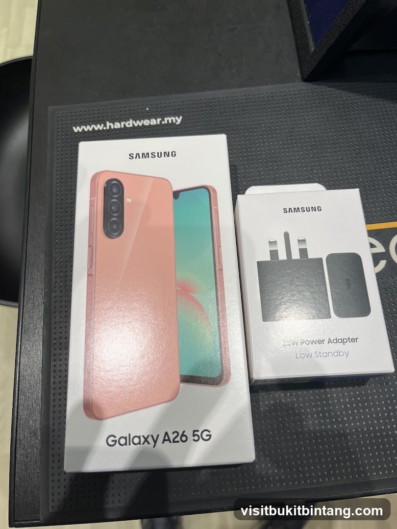 Samsung Galaxy A26 5G and Power Adapter