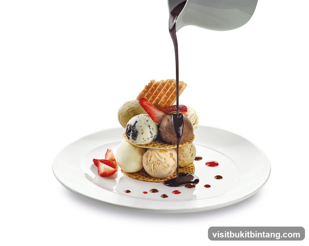 Ice Cream Dessert with Chocolate Sauce